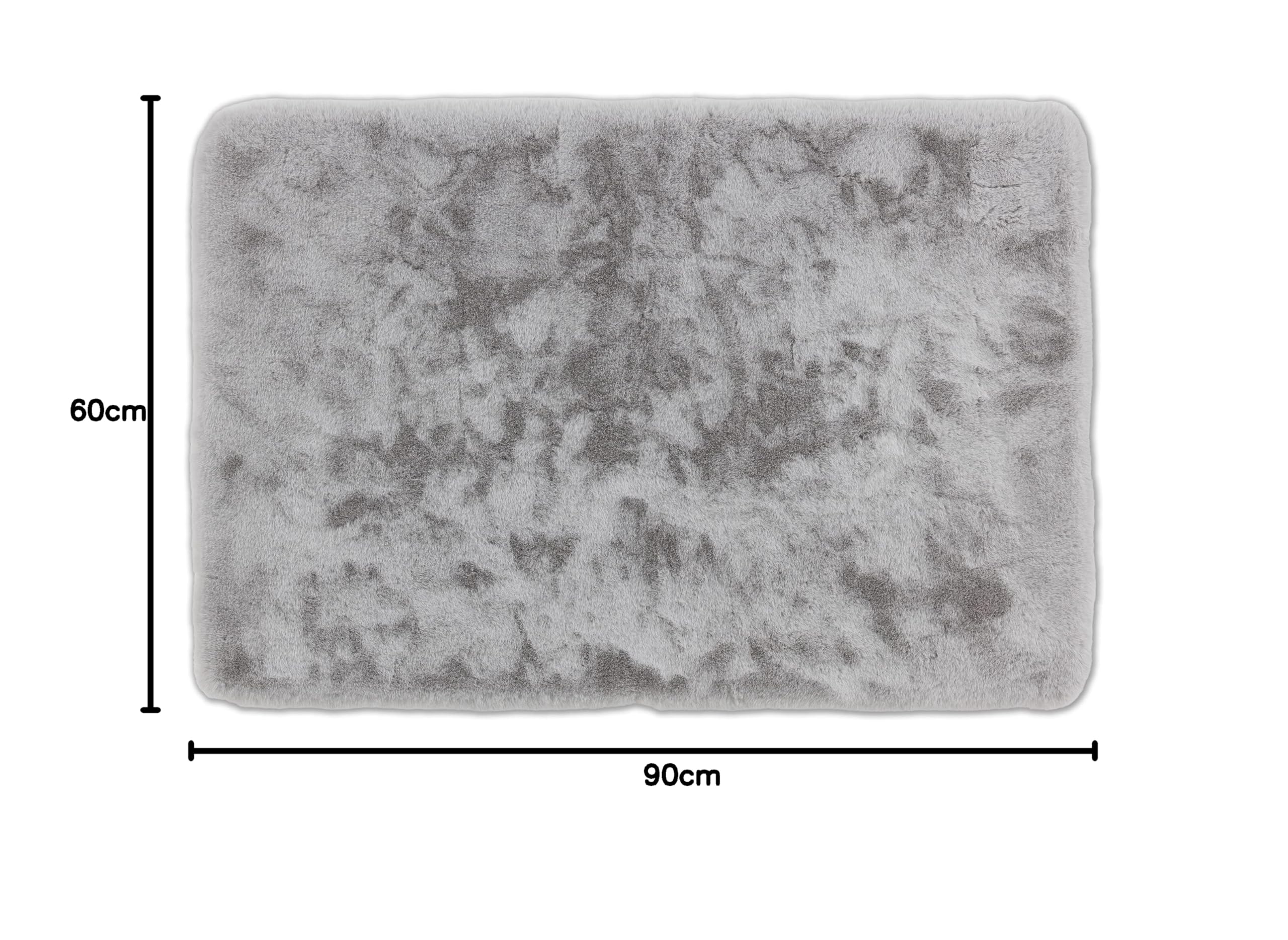Schöner Wohnen Kollektion Badezimmerteppich 60 x 90 cm Silber – Sehr Flauschige Badematte – Badewannenmatte waschbar – Duschmatte rutschfest – Badezimmer Deko – Badematte weich