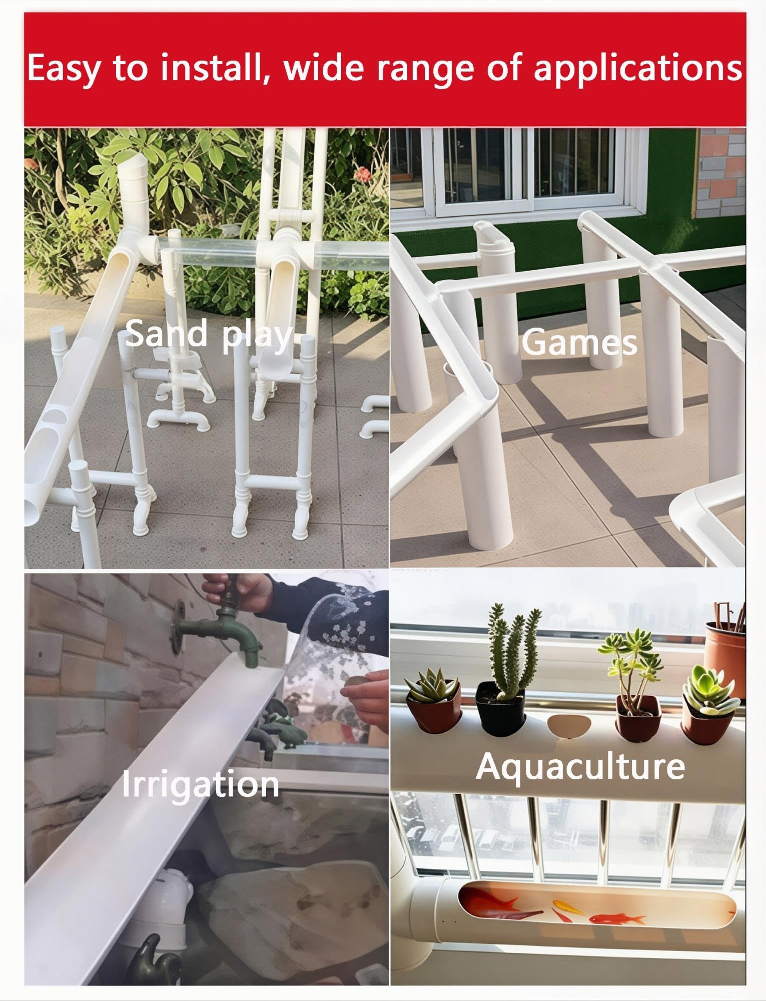 Tubo PVC Semitondo 2-12", Canale U per Drenaggio e Irrigazione