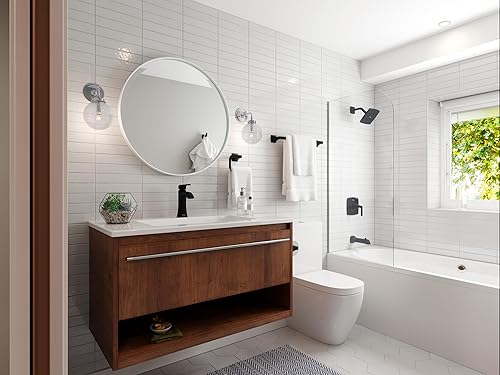 Miniatura 5 de Pfister Bruxie BPHBIE0B - Portarrollos de papel higiénico, montaje en pared, atornillado, acabado negro mate, BPHBIE0B