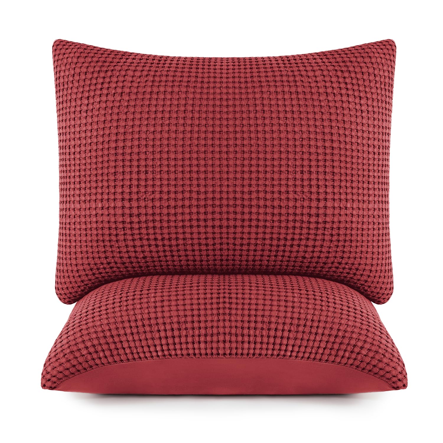 Cozytoon 100% Cotton Waffle Weave Pillowcase Set of 2 – Luxuriously Soft, Cozy and Breathable Shams for Standard/King Pillows - Made in Turkey