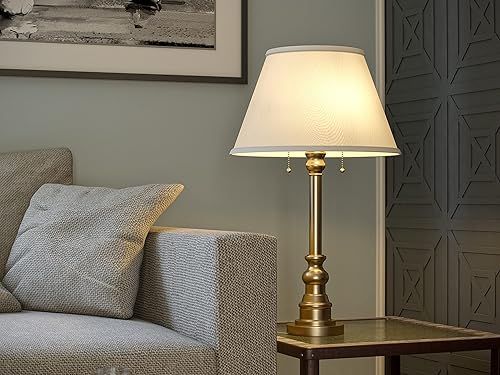 Miniatura 4 de Kenroy Home 30437AB Lámpara de mesa Spyglass con acabado de latón antiguo, estilo clásico, 30.5 pulgadas de altura, 17 pulgadas de ancho, 17