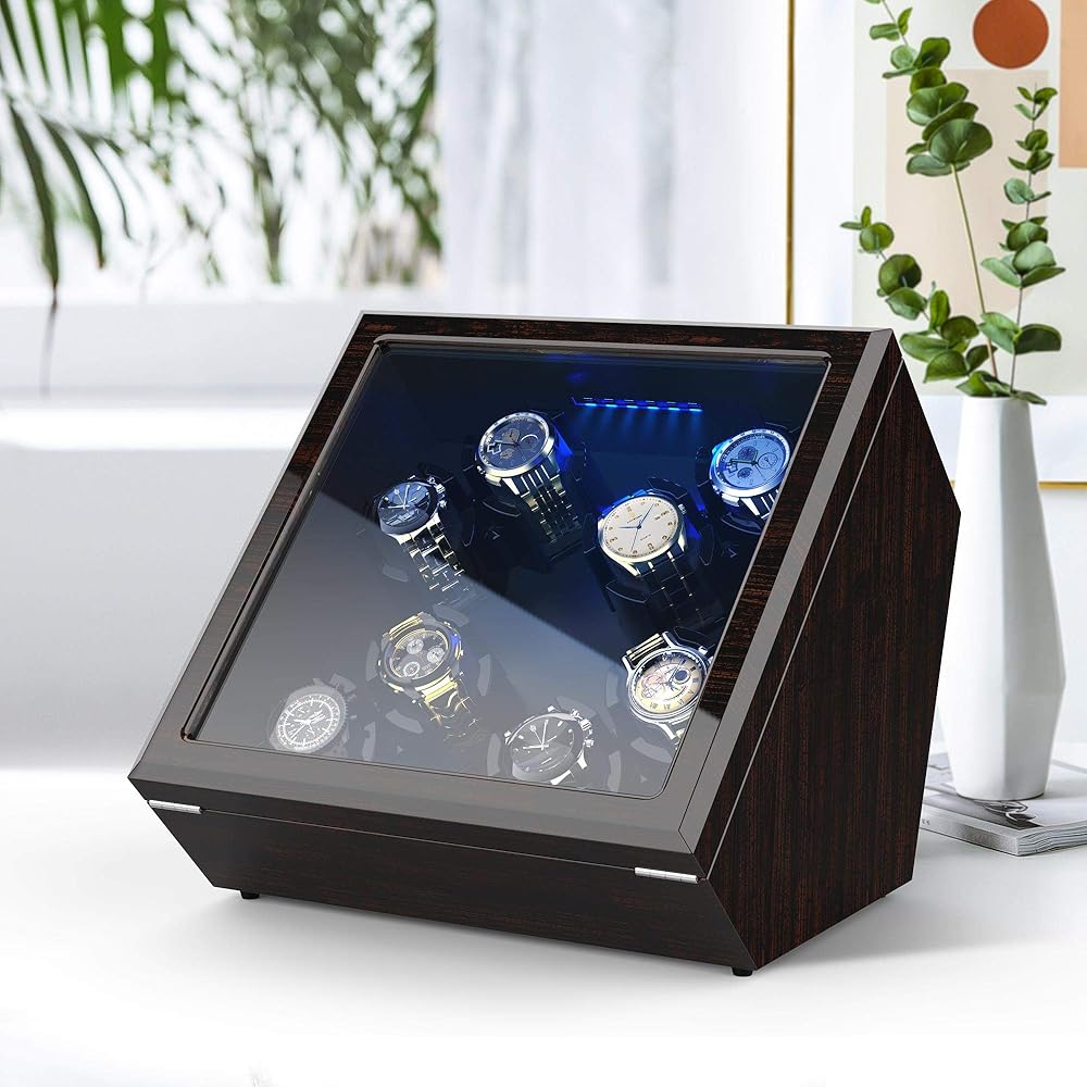 JINS &VICO WATCH WINDER 8本 Amazon.com: Watch Winder, Piano Finish with Adjustable