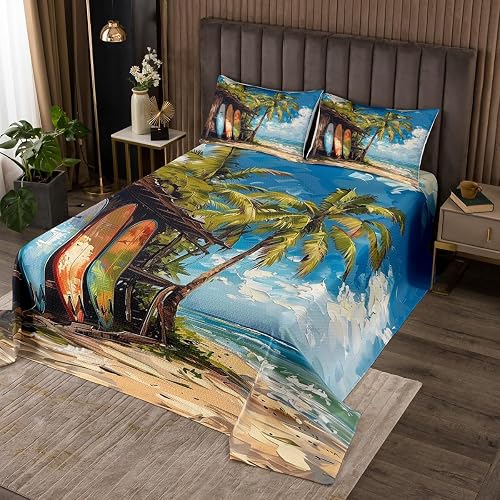 Erosebridal Surfboard King Quilt,Surfer Surfing Surf Bedding