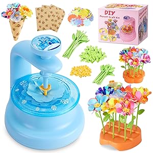 Hamdol DIY Flower Bouquet Kit for Boys and Girls Ages 4-8, Fabric Arts & Crafts Toy for Kids 5 6 7 8, Educational STEM Activity Set, Creative Gift Idea for Birthday, Christmas, or Holiday