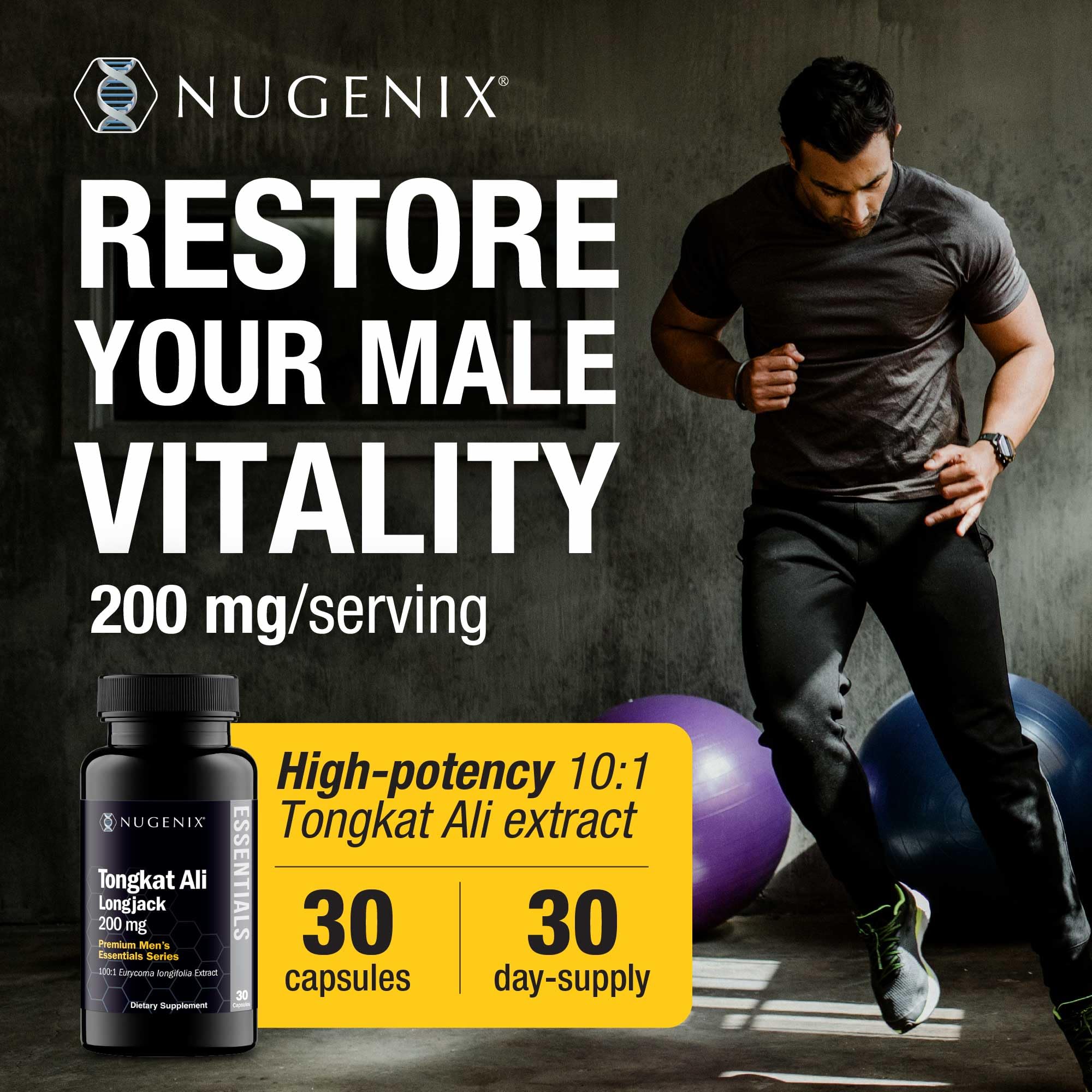 Nugenix Essentials Longjack Tongkat Ali for Men, Men’s Health Support, 30ct — Amazon image 5