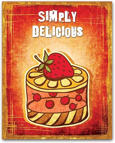 Miniatura 3 de Carteles de decoración de pared de 8 x 10 pulgadas de cupcakes y dulces. Juego de 4 carteles sin marco. Fabricado en Estados Unidos.