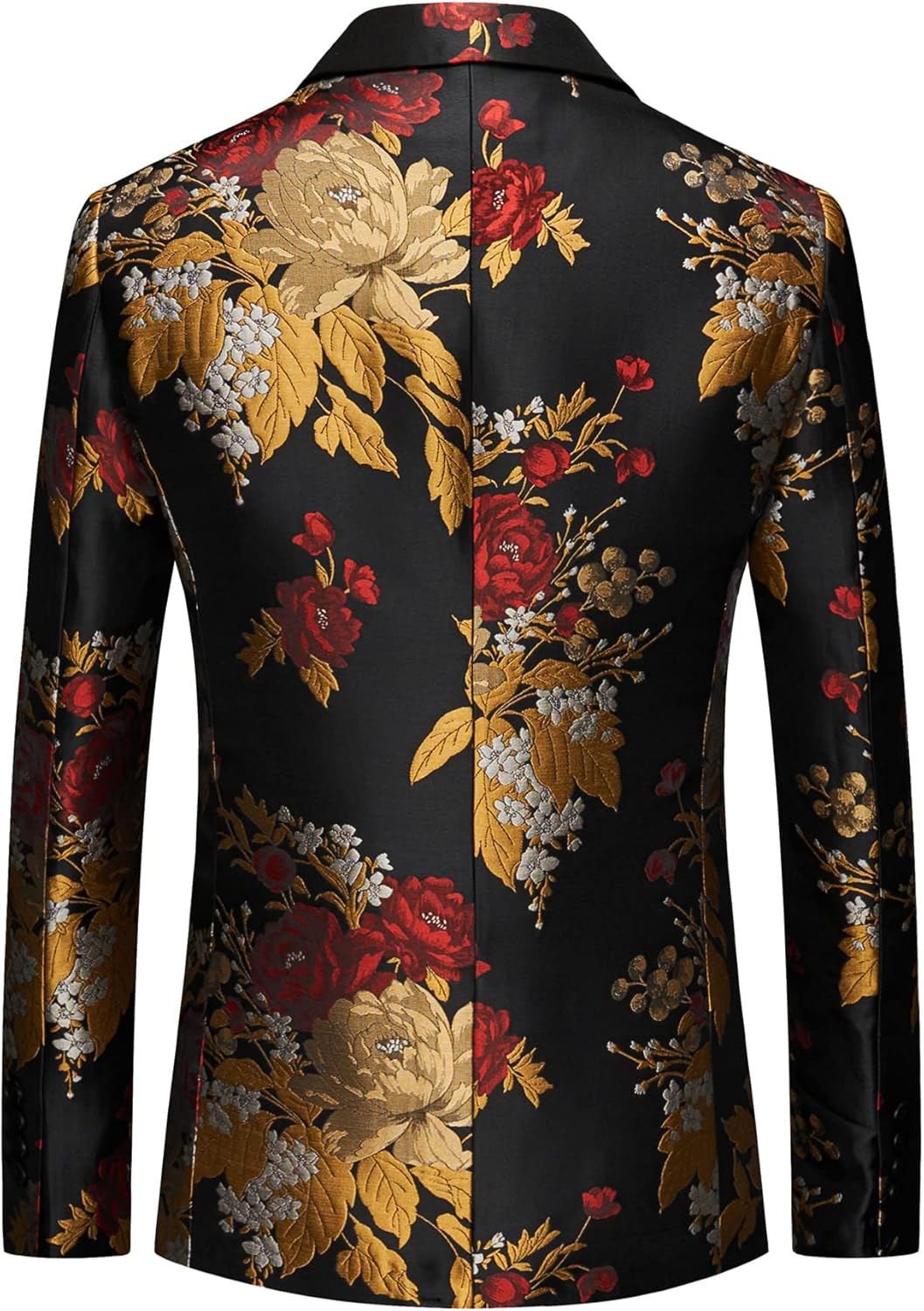 MOGU Mens Blazer Fashion Floral Casual Sports Coat Slim Fit Suit Jacket - Image 2