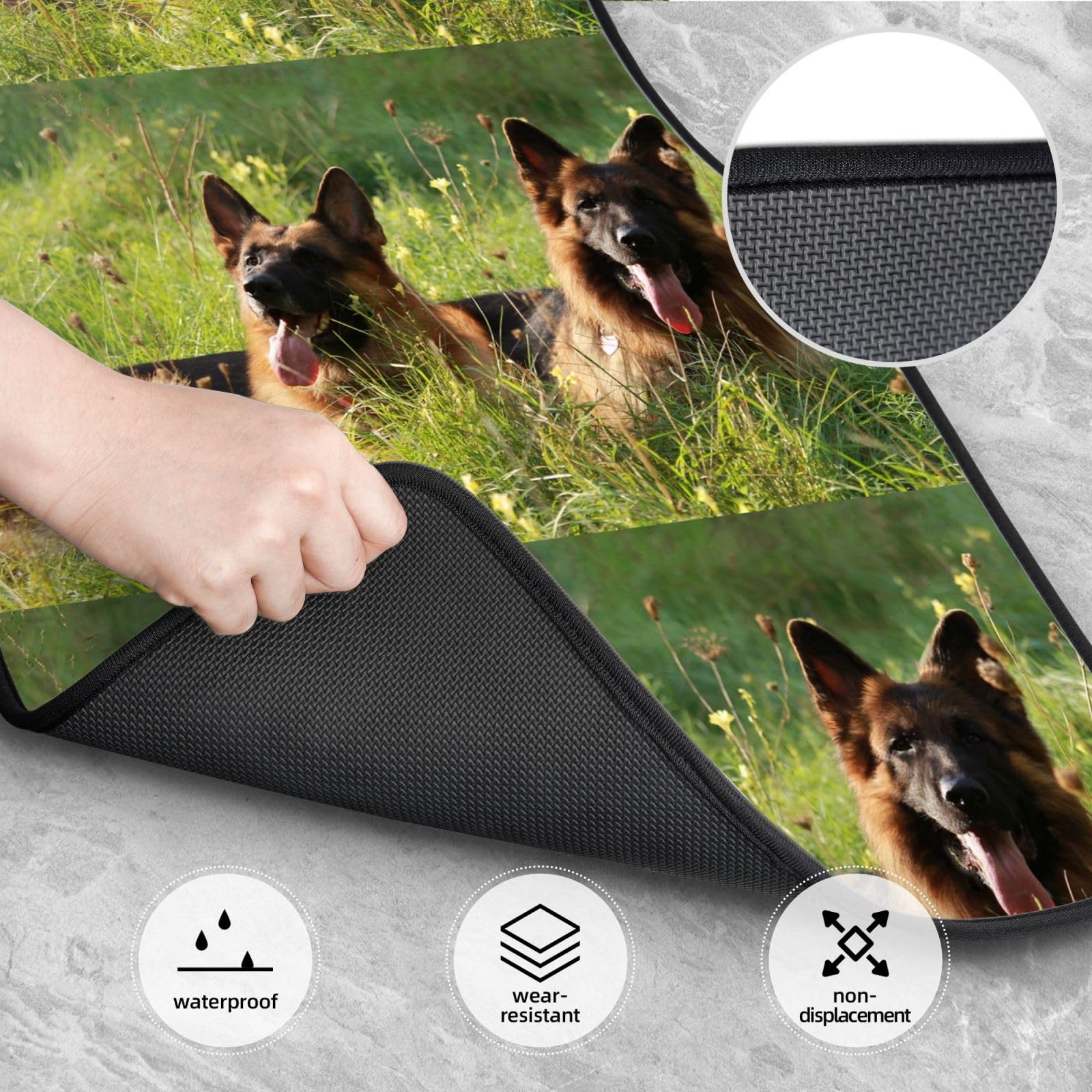 Deutscher Schäferhund-Print, 4er-Set Auto-Fußmatten, Neopren-Fußmatten für Fahrzeuge, rutschfeste Auto-Fußmatten, Autozubehör