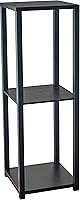 Adesso Lawrence Tall Pedestal Black - 34.75" Modern Storage Stand with 2 Shelves for Living Room, Office, Dorm