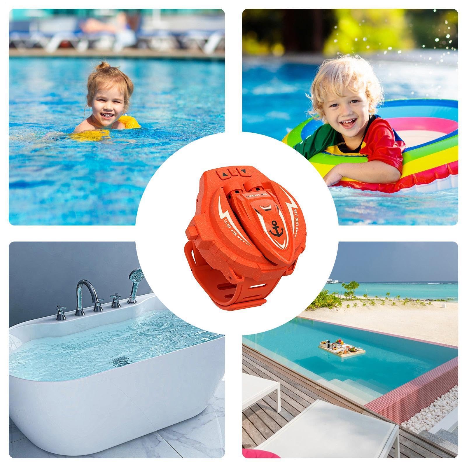 Mini Bateau Radiocommandé - Électrique Portable 2,4 GHz,à Batterie Rechargeable | pour l'Été, l'Intérieur, l'Extérieur, la Piscine, la, Le Lac, la Rivière, l'Étang