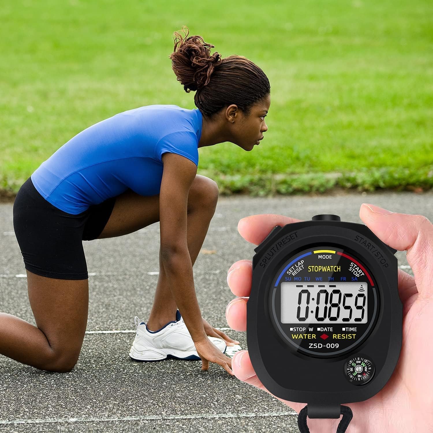 Chronomètre numérique Multifonction pour Le Sport, Grand écran avec Date, Heure et Fonction Alarme, Convient pour Les entraîneurs Sportifs, Les entraîneurs de Fitness et Les arbitres (Lot de 12)