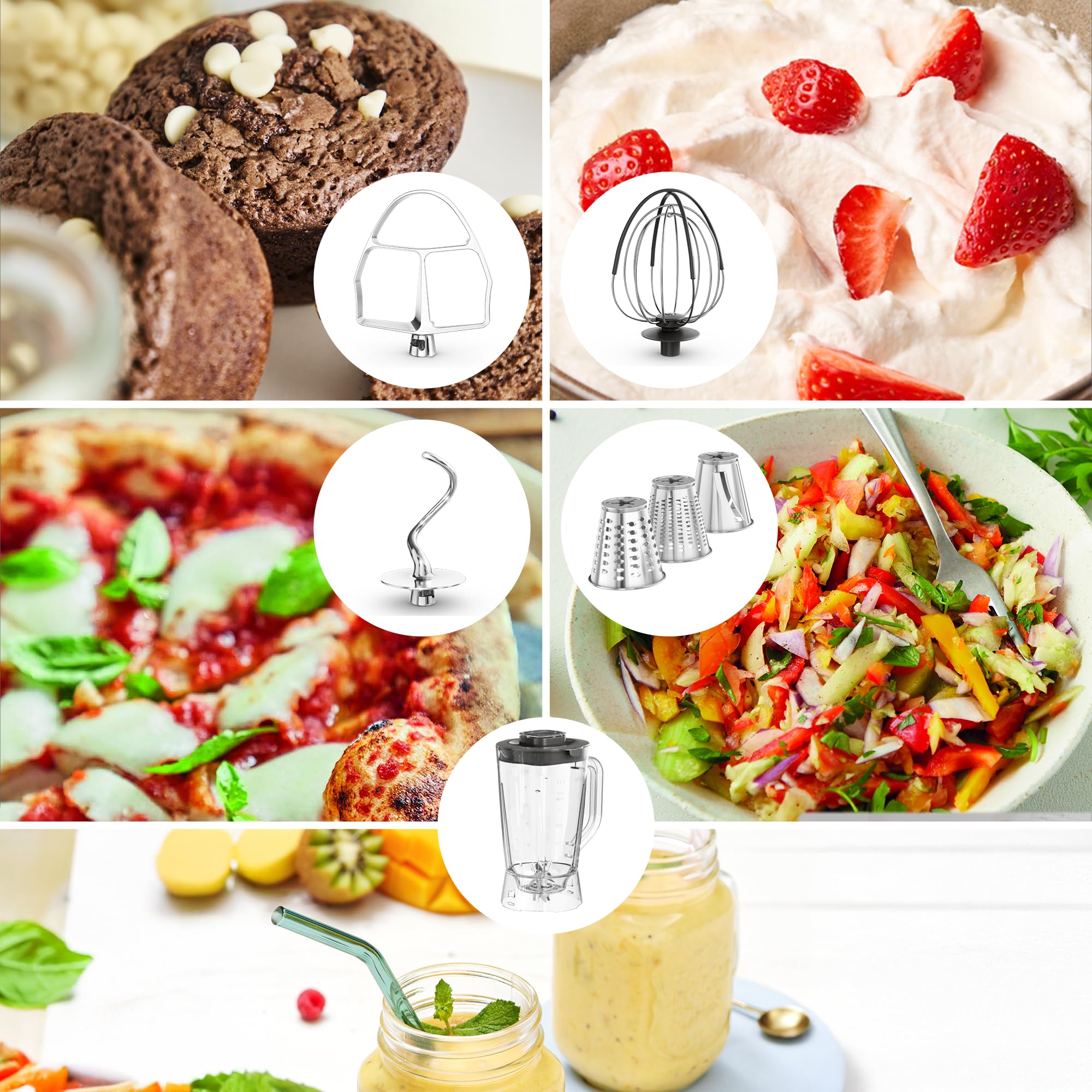 Moulinex Bake Partner, Robot pâtissier, Puissance 1100 W, Bol inox 4,6L, Batteur, Fouet, Pétrin, Blender, Découpe-légumes, Résultat homogène, Noir, QA522810