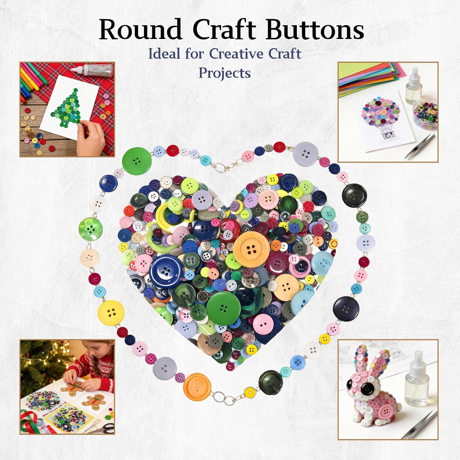 400+ PCS Colorful Assorted Buttons Round 2 and 4 Holes Buttons for Crafts for Coat Replacement Creative Upcycling Collage Art Bag Sewing Holiday Card Decor Wall Art Easter Egg Ornament image 5
