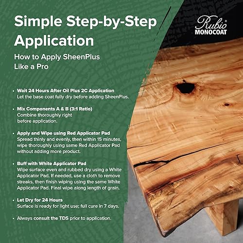 Miniatura 7 de Rubio Monocoat SheenPlus, potenciador de brillo duradero de 0% COV, 1.3 litros, para superficies acabadas con aceite Plus 2C
