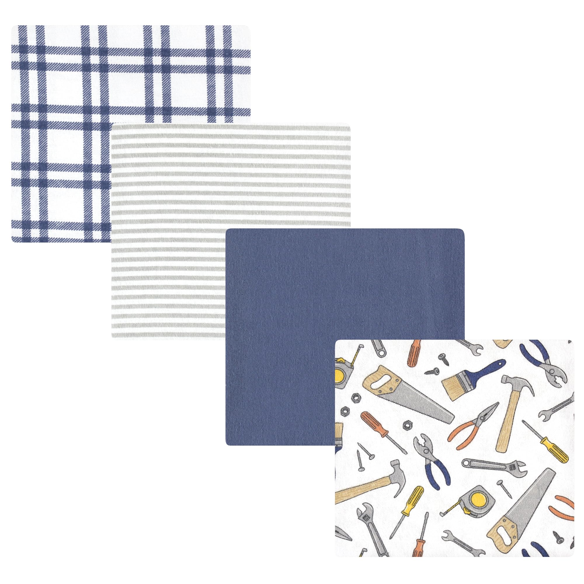Hudson Baby Unisex Baby Cotton Poly Flannel Receiving Blankets, Construction Work, One Size