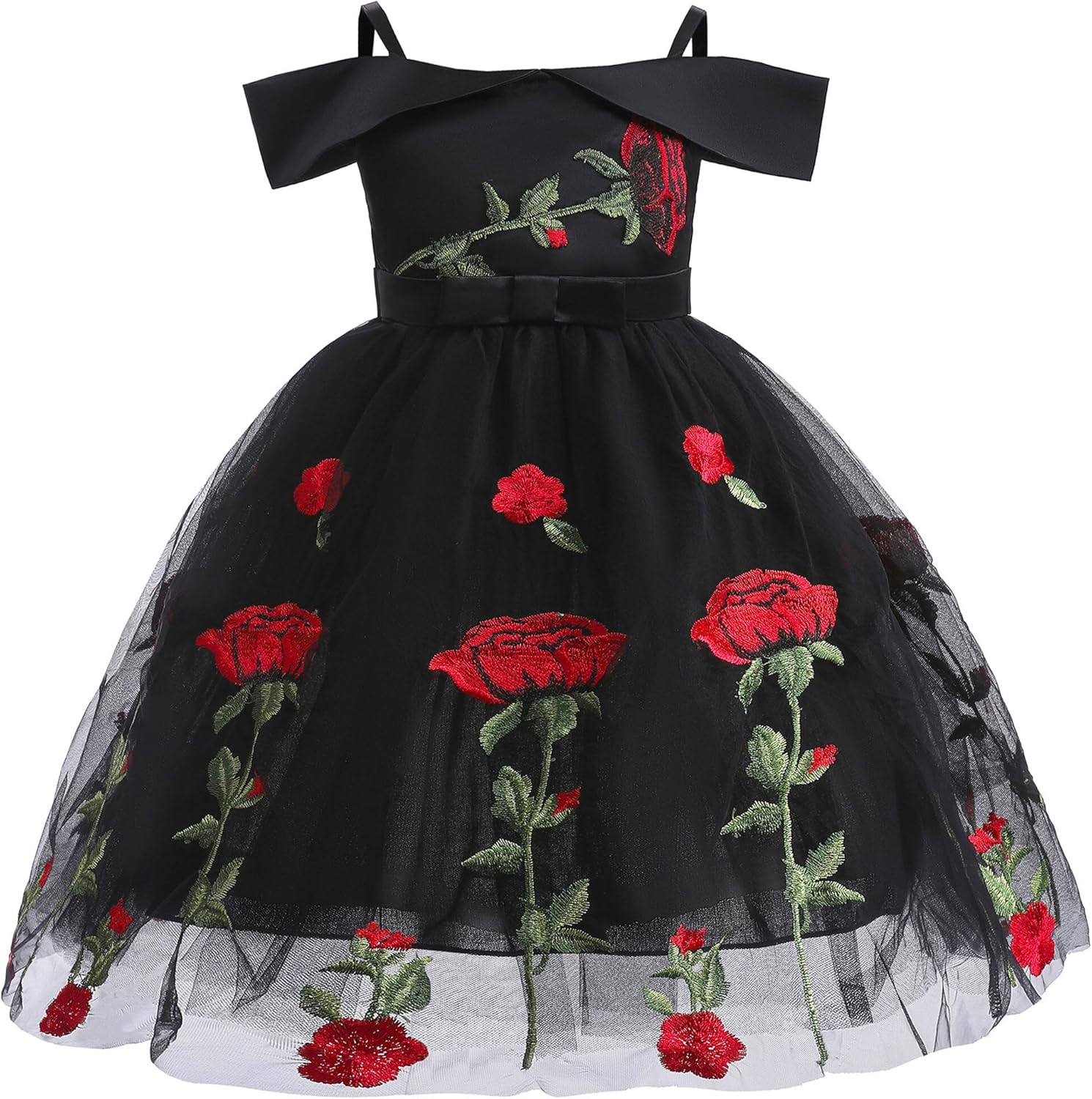 Vestito Bambina Happy Cherry Senza Maniche - Stampa Floreale Vintage Con Fiocco - Per Cerimonie E Compleanni - Foto 4