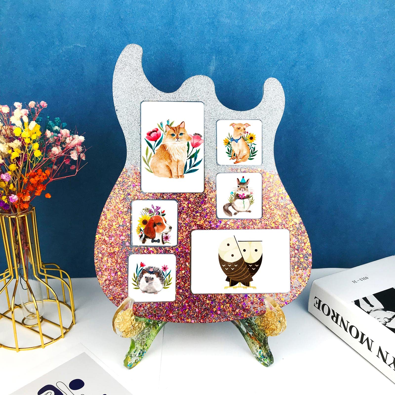 Display Stand Resin Molds,Plate Holder Silicone Mold for Epoxy Casting,Picture Frame Epoxy Resin Molds for Photo Display