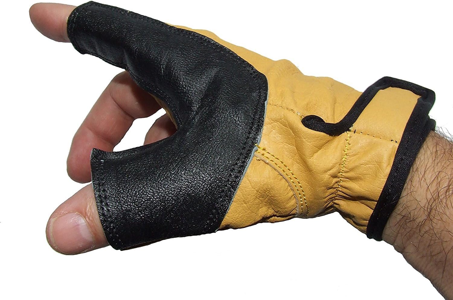 White Feather New Archery Bow Hand Protector Glove Fire for Traditional Longbow Soft leather (medium, left)