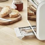 Swan Nordic Toaster 2 Slice with Extra Wide Slots for Bagels, Waffles, Breads, Cancel, Defrost and Bagel Function, 6 Brown Settings, Cotton White (ST14610WHTN)