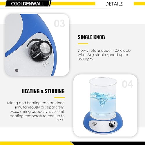 Miniatura 7 de CGOLDENWALL 0.7fl oz x 12 centrífuga y mini agitador magnético