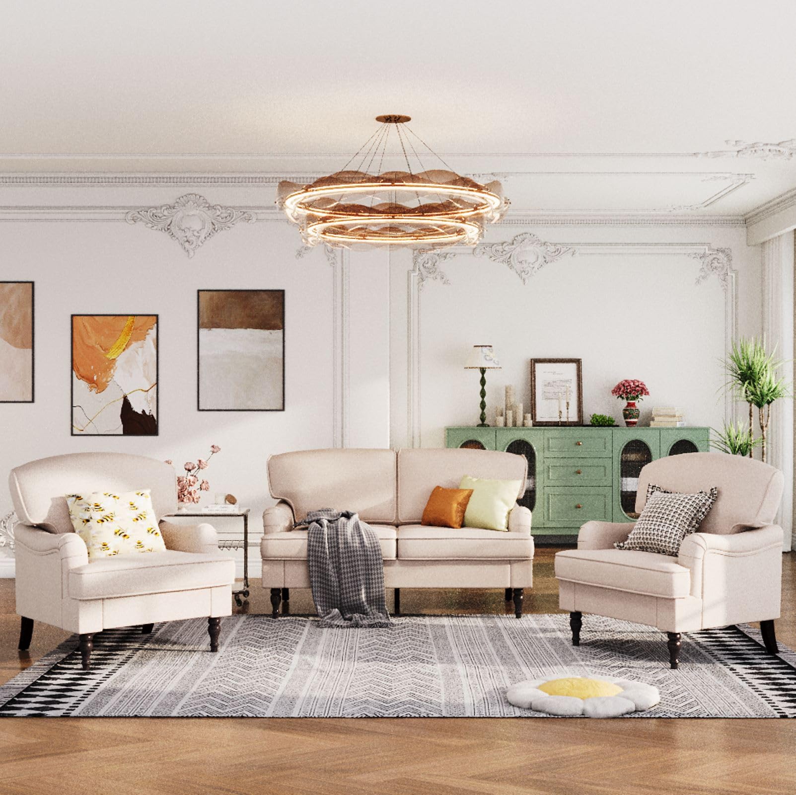 Sophia & William Living Room Furniture Set Loveseat & 2 Accent Chairs