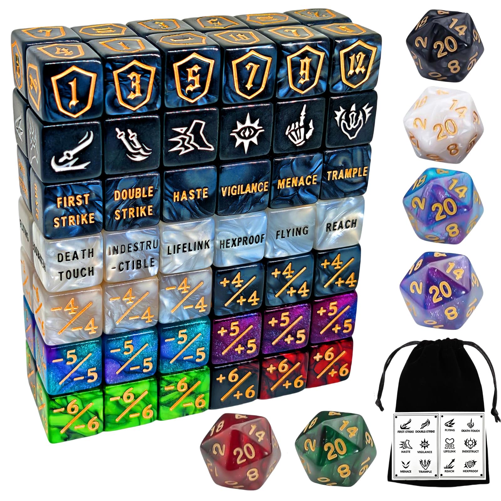 Amazon.co.jp: 90個入りMTGカウンターダイスセット - 能力キーワード