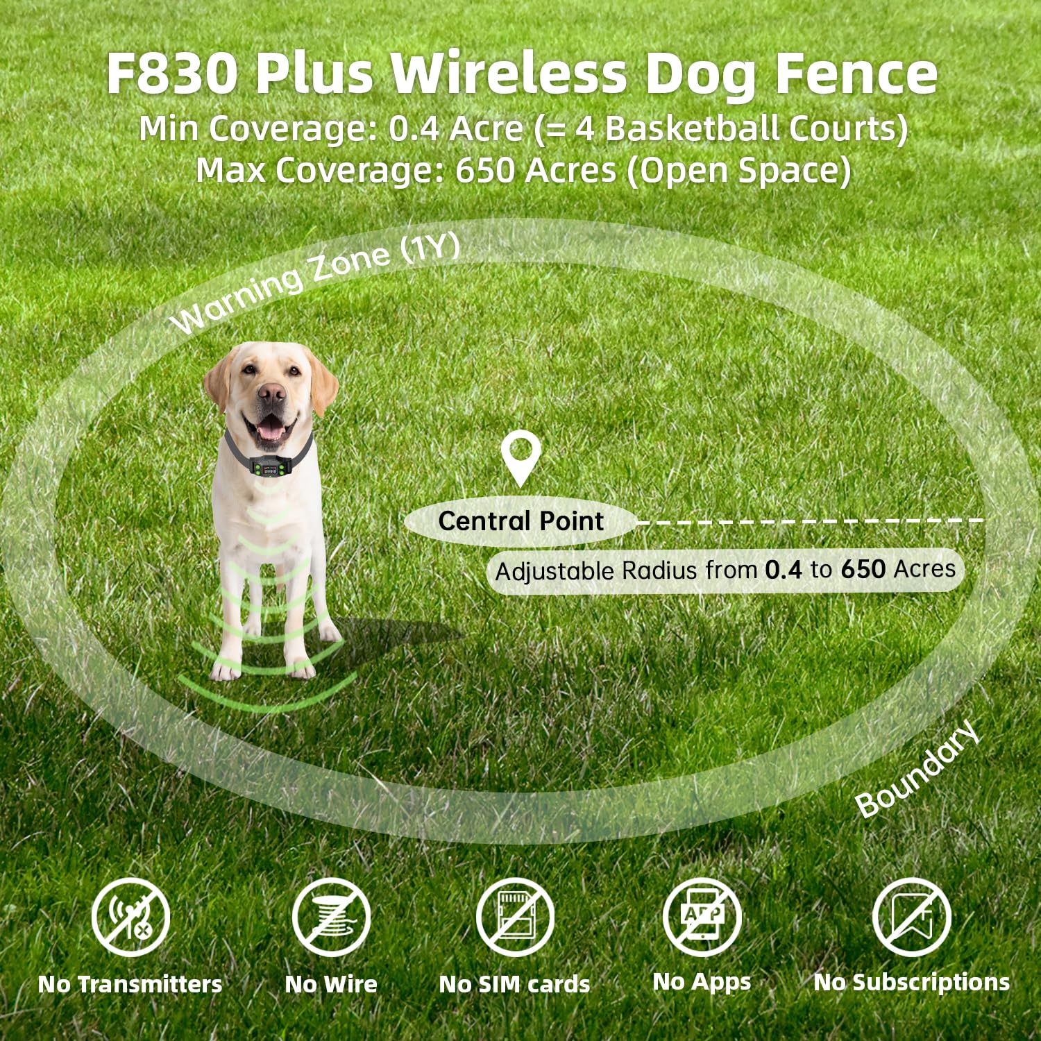 AEZ Smart Dog Collar, GPS Dog Tracker, Wireless Dog Fence System, GPS Fence Collar for Dogs with Beep Vibration Alert Modes, Radius 25-999 Yards for Over 15lbs Dogs, IPX7 Waterproof - image 2