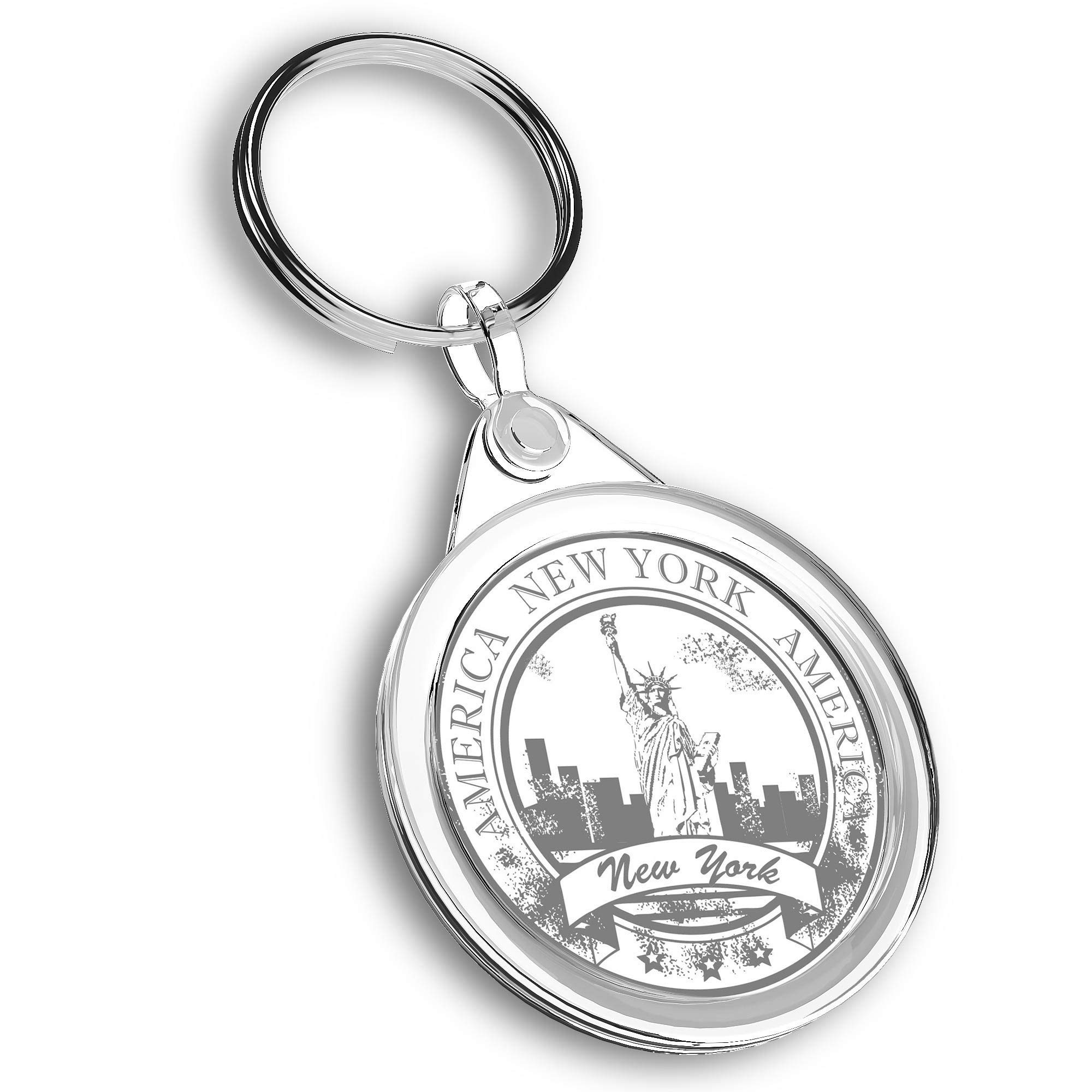 Destination Vinyl Ltd Unisex Multi 1 X Photo Keyring - New York Usa Statue Of Liberty |Keychain|Keyring|Charm| #40439