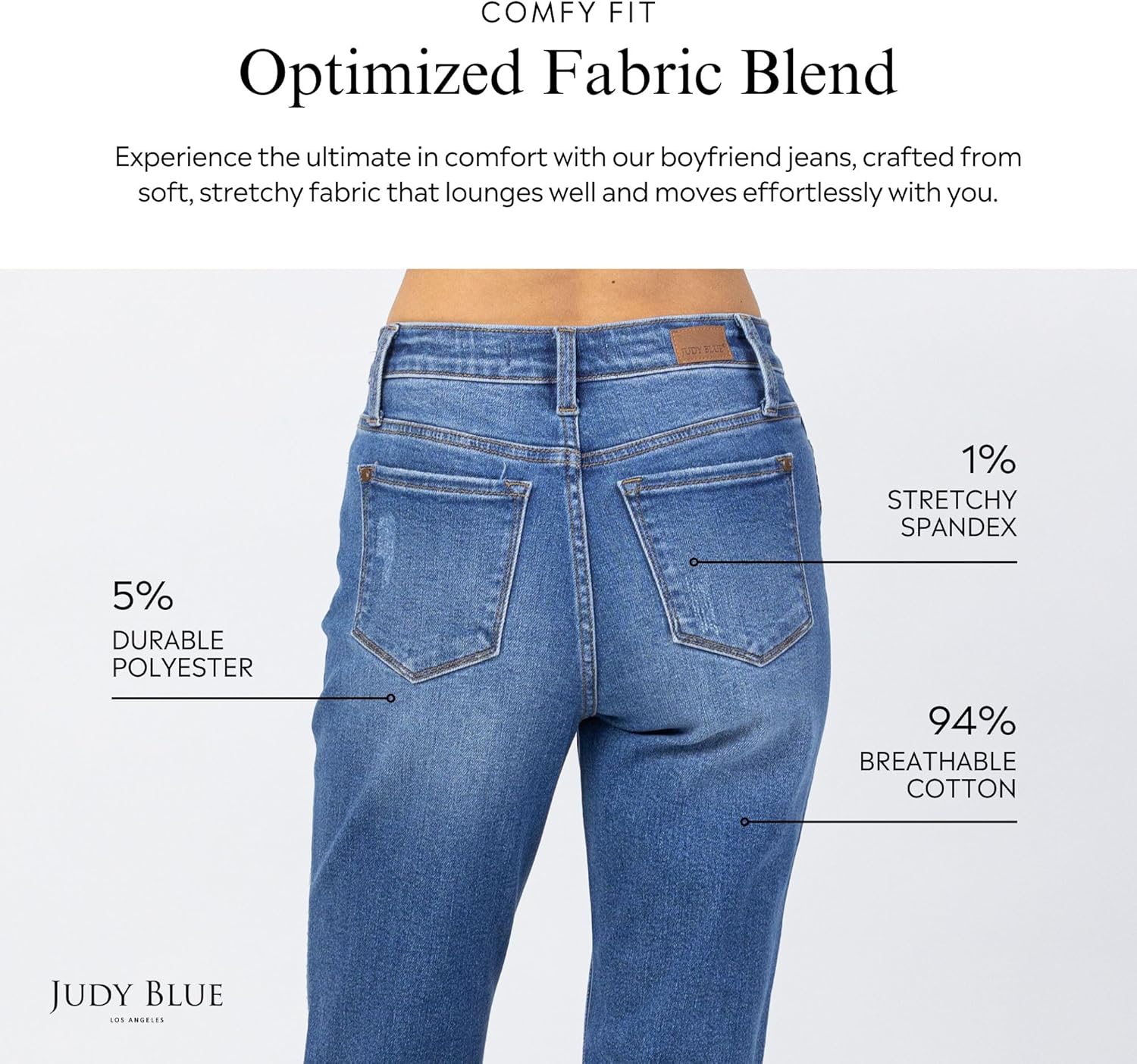 Judy Blue Women's High-Rise Howdy Embroidery Boyfriend Jeans with Side Seam Stitch - Image 5