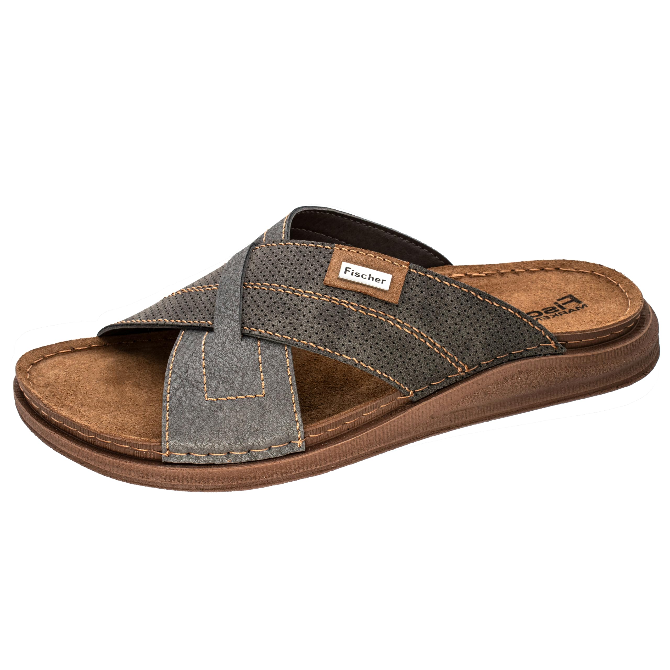 Fischer Men's Franz Flat Slippers, Graphite, 42 EU, graphitegray, 9 UK