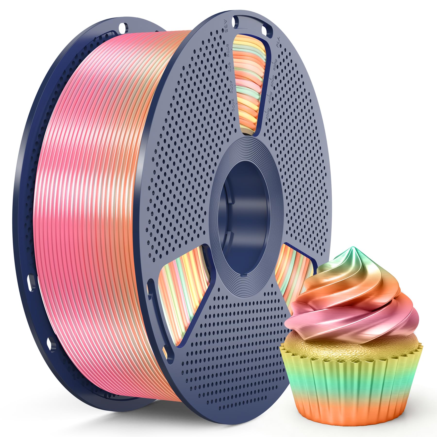 SUNLU Silk Rainbow PLA Filament 1.75mm,1KG, Rainbow Silk 05