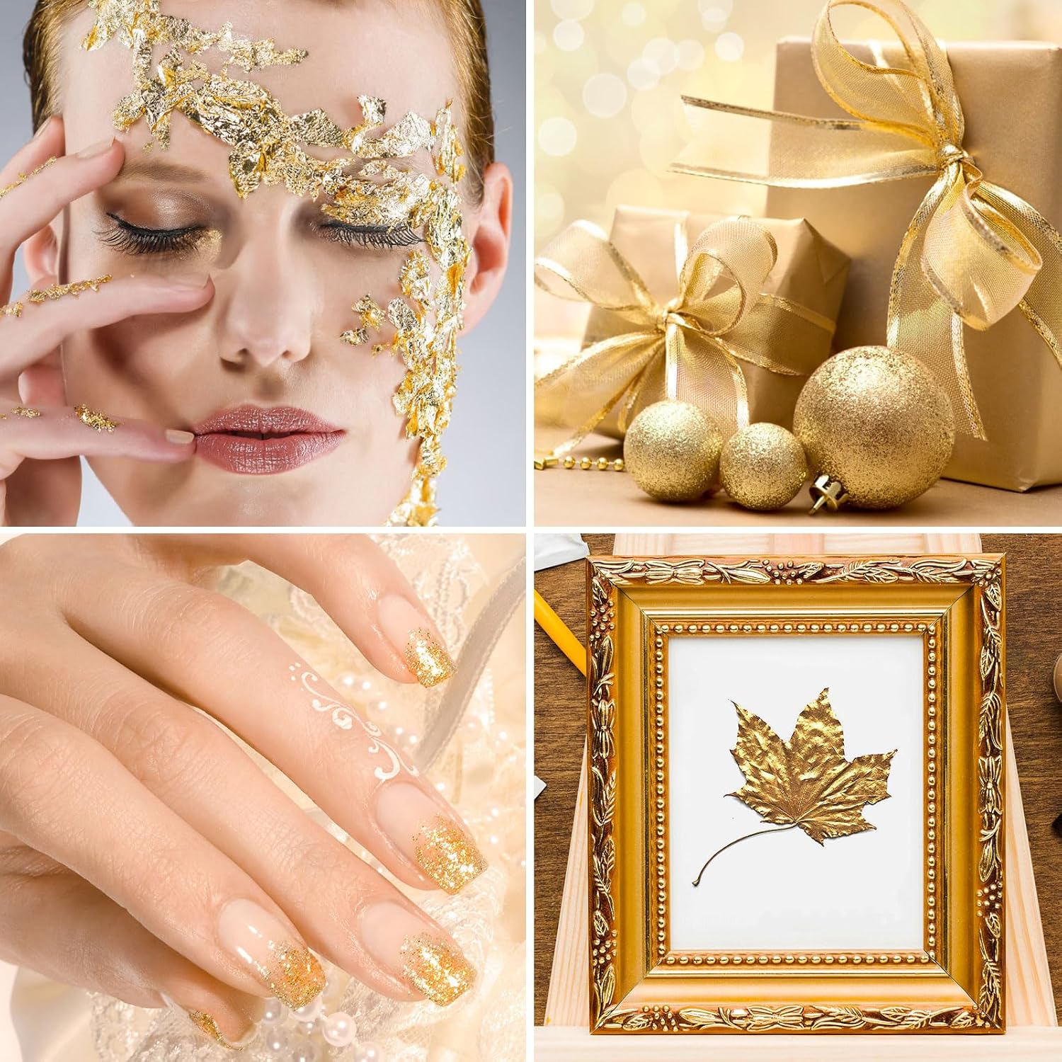 Gold Leaf Sheets, 200/400 Pcs Available, Gold Foil Sheets, Gold Flakes for Art & DIY Projects, Resin, Gilding Crafting, Nails, Furniture, Home Decor - 5.5" (200)