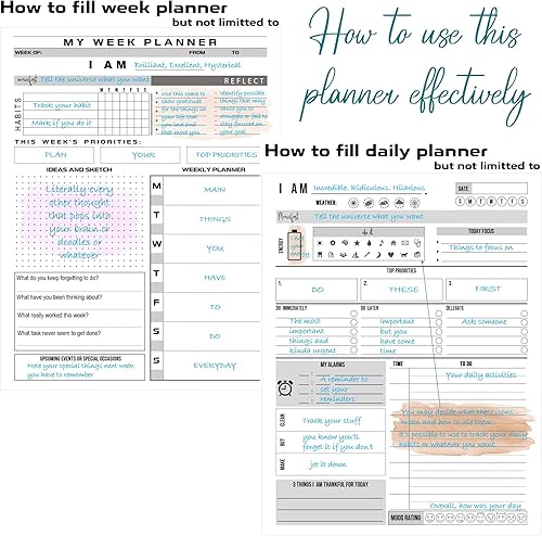 Miniatura 7 de Agenda para adultos con TDAH  Agenda semanal diaria de 6 meses sin fecha, planificador de enfoque completo, organizador de soluciones para personas
