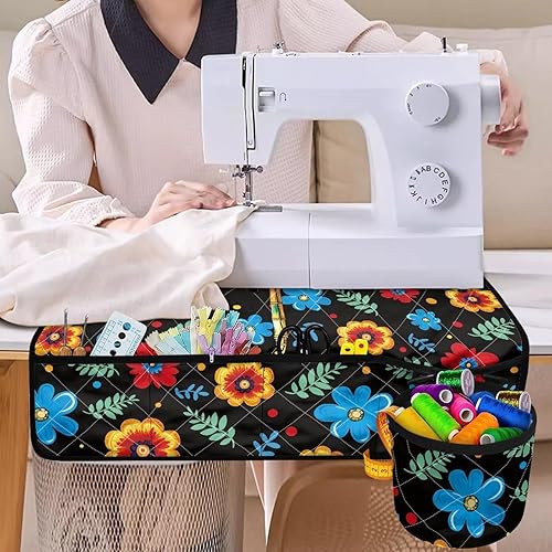 Miniatura 120 de Tapetes para máquina de coser de girasol y colibrí para mesa con bolsillos, para máquinas de coser de Acción de Gracias, alfombrillas para reducir