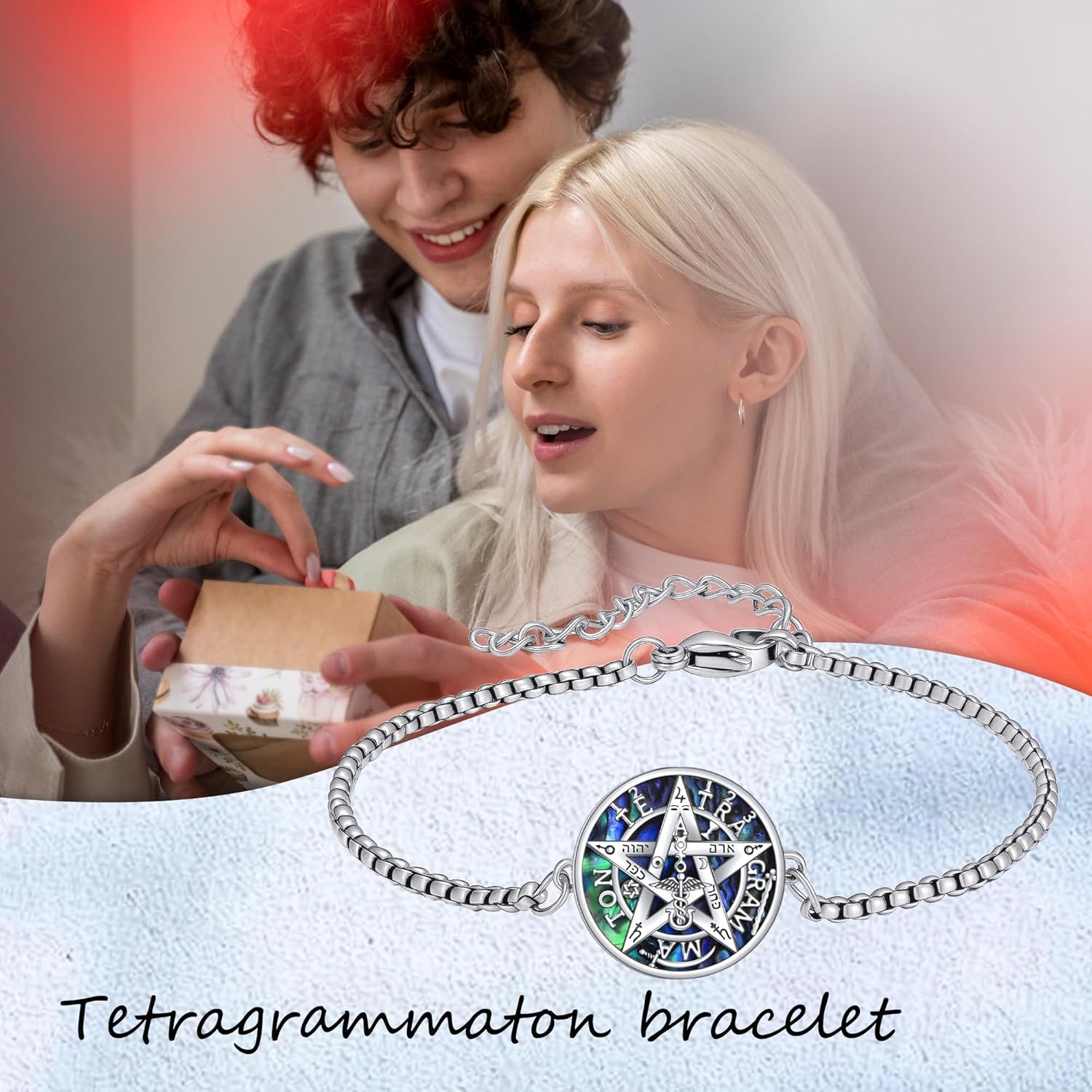Seven Archangels/Cross Virgin Mary Bracelet Tetragrammaton Sterling Silver Seal of The 7 Archangel Michael Medal Bracelet Religious Jewelry for Men Women