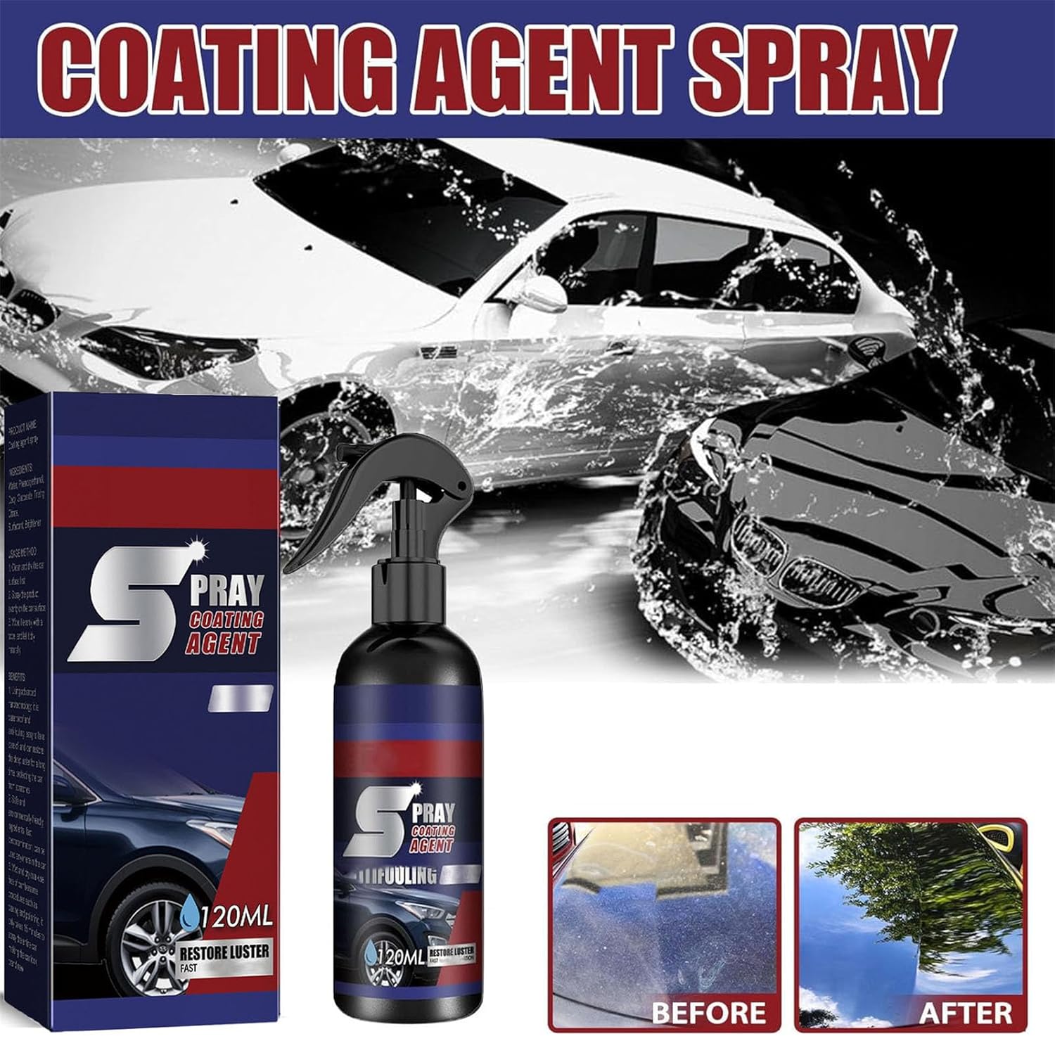German Car Coating Spray, Multi-Functional Coating Renewal Agent, Fast-Acting Coating Spray, Waterless Wash, Nano Technology (3)