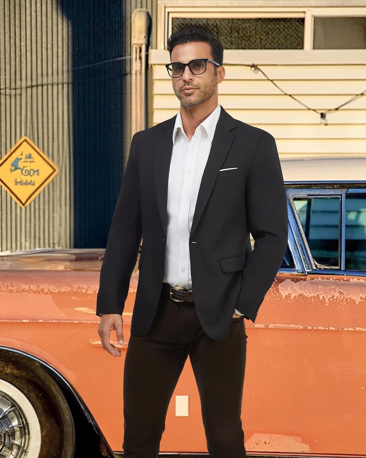 WULFUL Mens Casual Blazer Suit Jackets Slim Fit Two Button Sport Coats Lightweight Business Jacket - Image 5