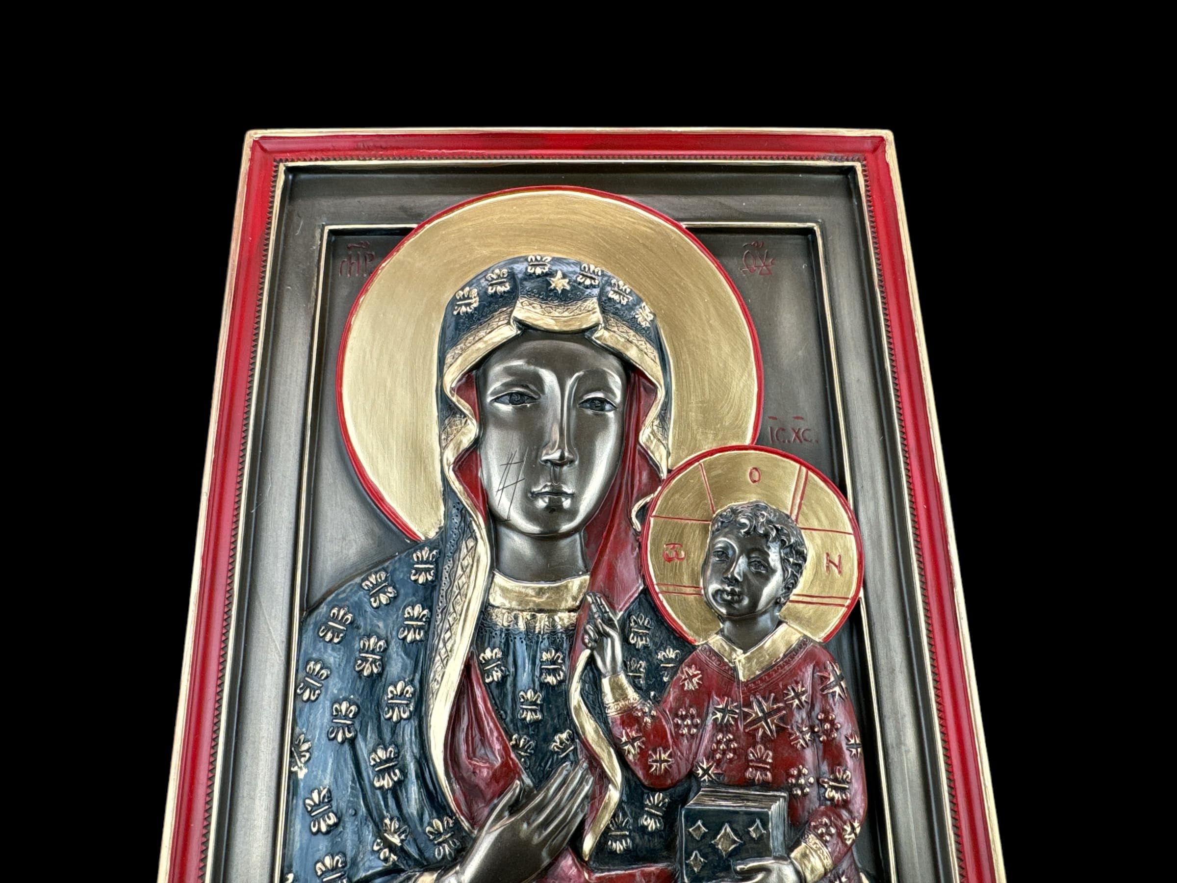 57 SPECIAL REPLICAS Skulptur Deko OBRAZ - IKONA Z MATKĄ BOSKĄ Z CZĘSTOCHOWEJ z brązu figurka jako prezent do dekoracji salonu Figurki Deko