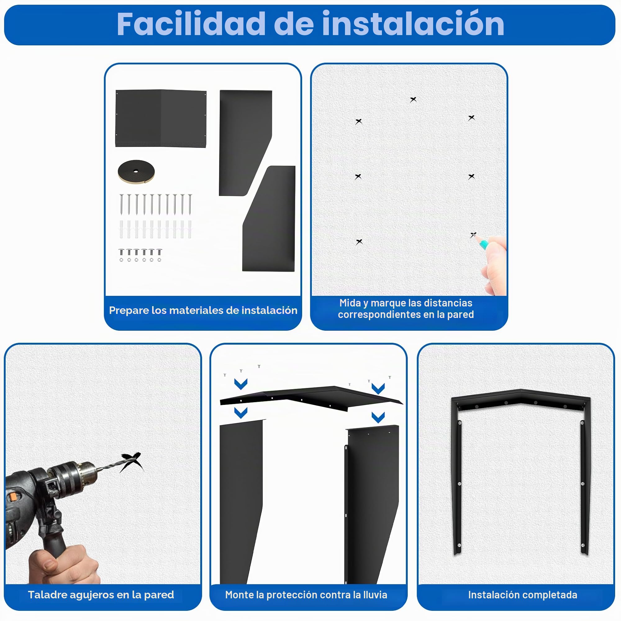 UISEBRT Protección contra la intemperie para Wallbox, techo protector para estación de carga de coche electrónico, protección contra la lluvia y protección solar, cubierta impermeable para cargador,