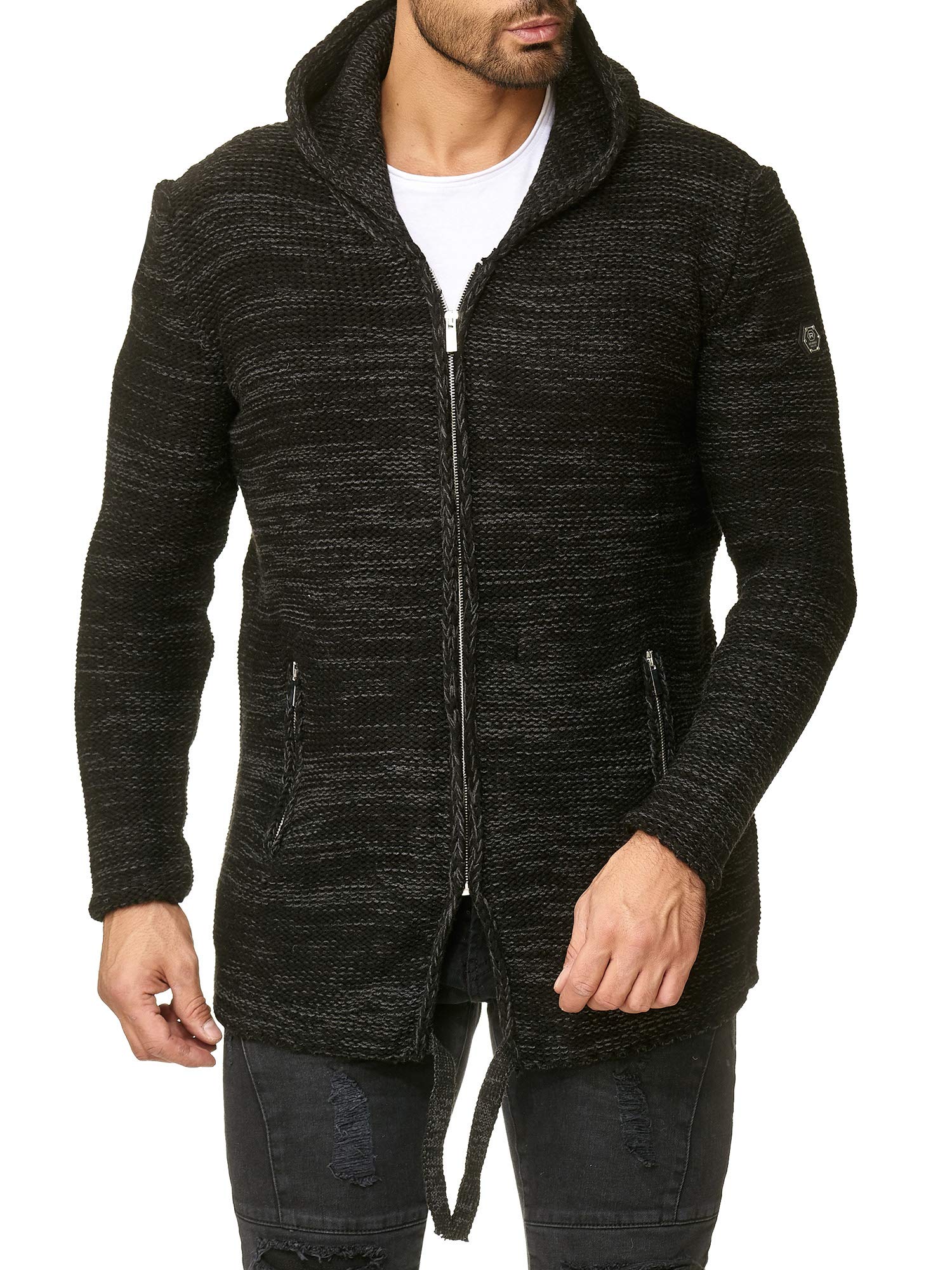 RED BRIDGE Hombres Cárdigan Sudadera con Capucha Invierno Chaqueta de Punto