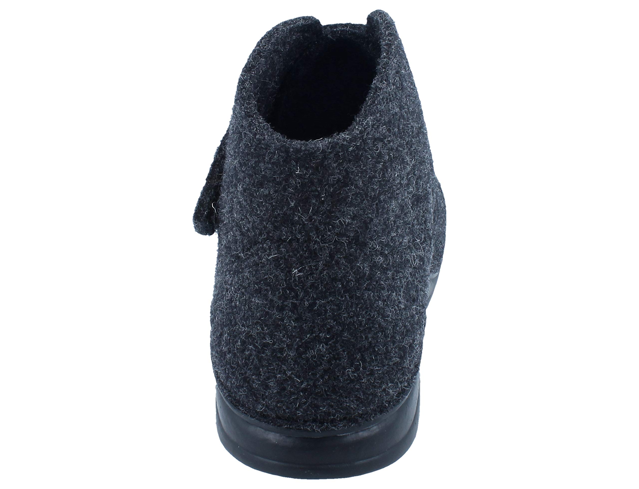 Finn Comfort Fiss Kapcie domowe 6502-416168, zapięcie na rzepy, filc wełniany, antracyt szary