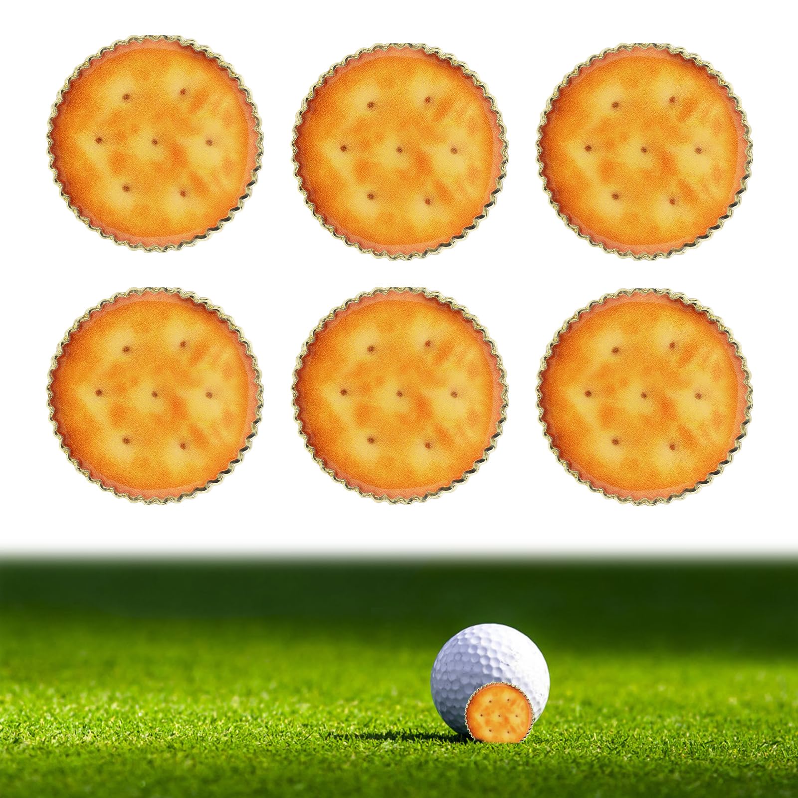Goktvai 6pcs Golf Ball Markers, Funny Golf Ball Marker Cute Cookies Shape Sports Gifts Accessories for Women Men Golfers