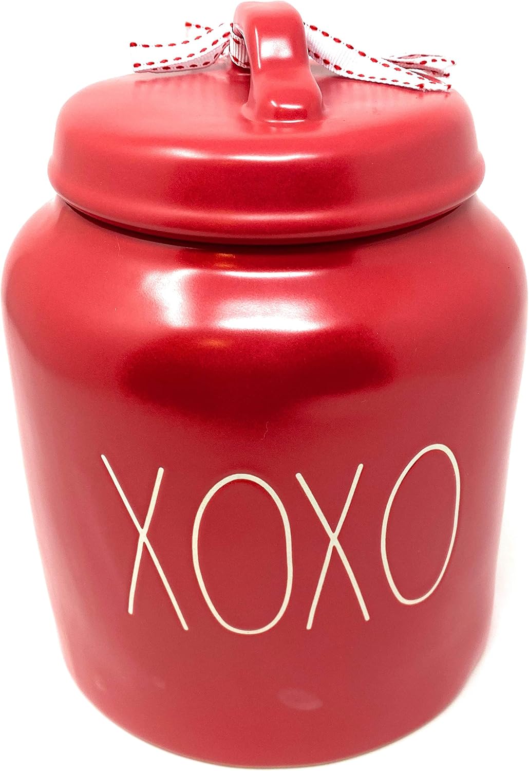 Rae Dunn XOXO Canister allside red ceramic - Valentine's Day themed - with XOXO gift card