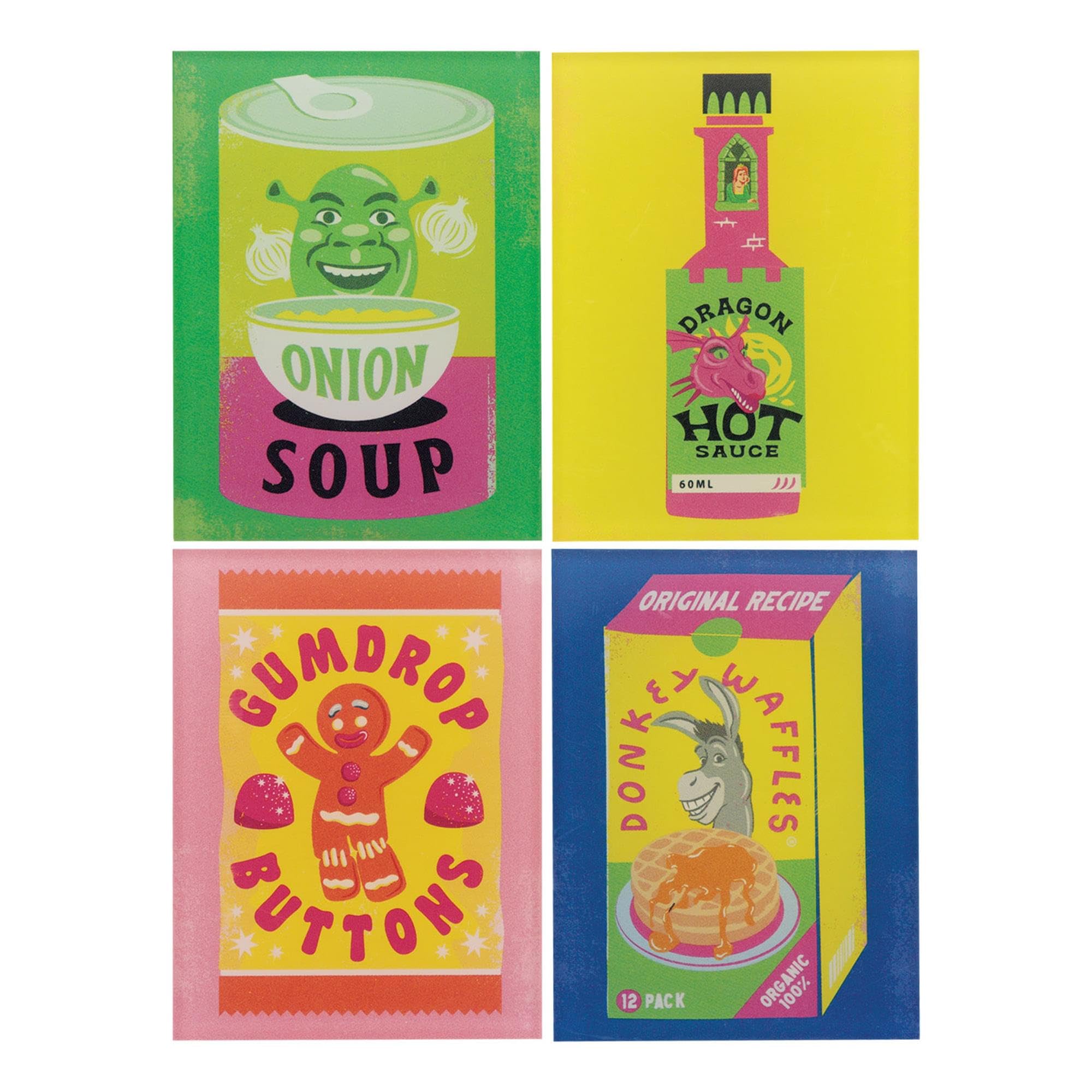 Shrek Magnet Set – Set of 4 Fridge Magnets with Movie Characters – Official Merchandise for Home, Office & Gifts
