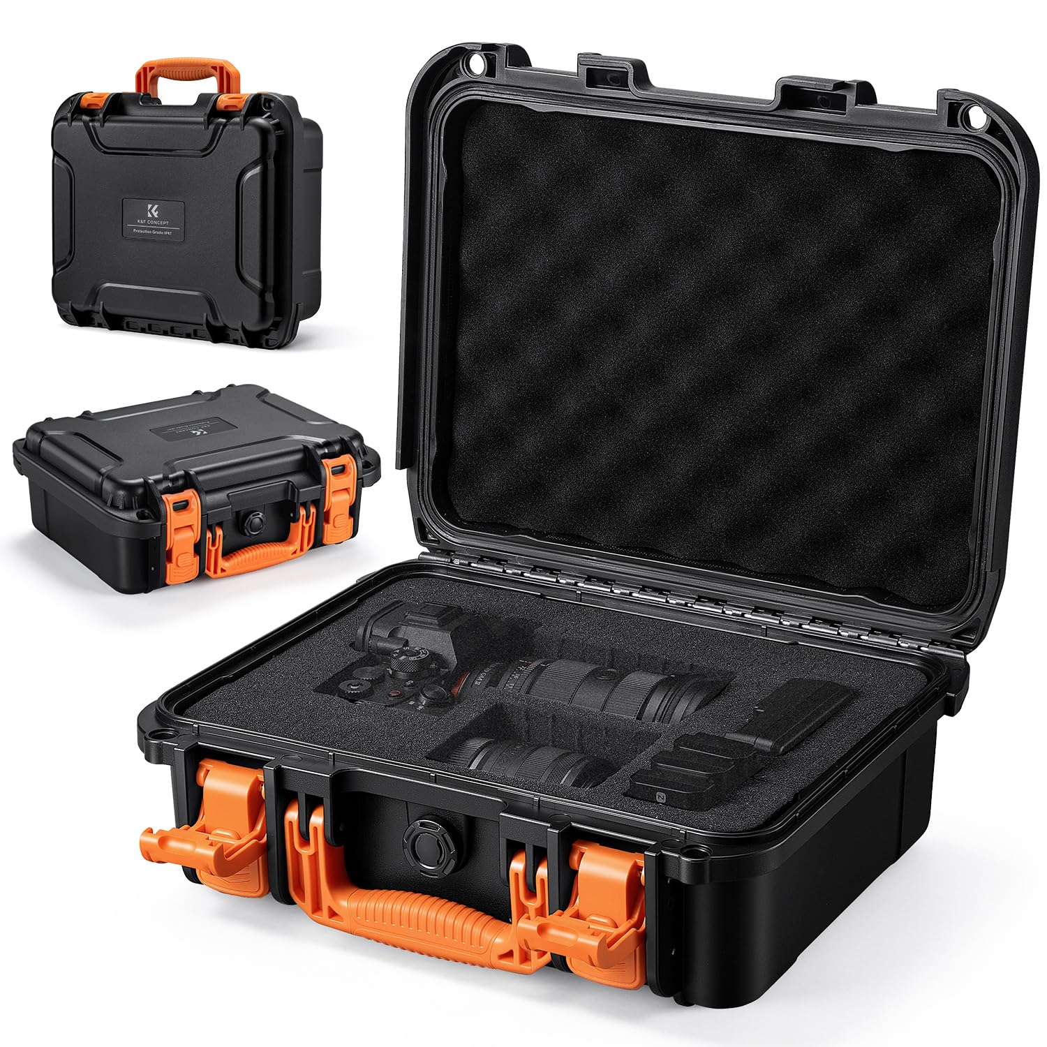 K&amp;F CONCEPT Waterproof Hard Case, IP67 Protective Case with Pre-Scored Foam