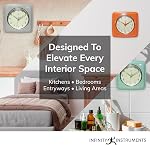 Infinity Instruments Horloge murale rétro pour le salon – Silencieux & Petite horloge de cuisine – Vintage Horloge Murale pour décor rétro, Accent moderne, Affichage salon, Style de maison décoratif - noir