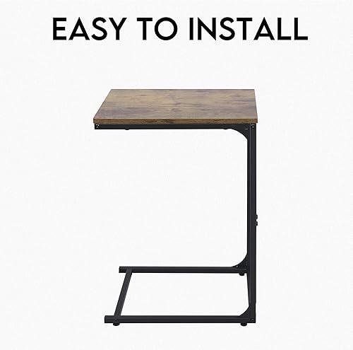 Miniatura 7 de LOFTEY Mesa auxiliarauxiliar en forma de C, mesa deslizante debajo del sofá, mesa auxiliar para sala de estar y dormitorio, mesa auxiliar para silla
