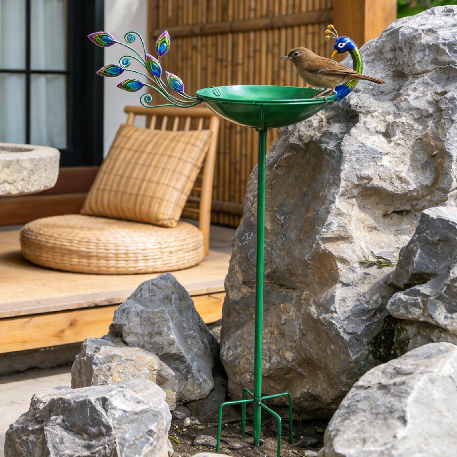 Bebederos Para Pájaros De Exterior Bandeja De Metal Resistente A La | Bebedero De Aves Resistente A La Intemperie Para Césped Jardín Patio Balcón Terraza Decoraci