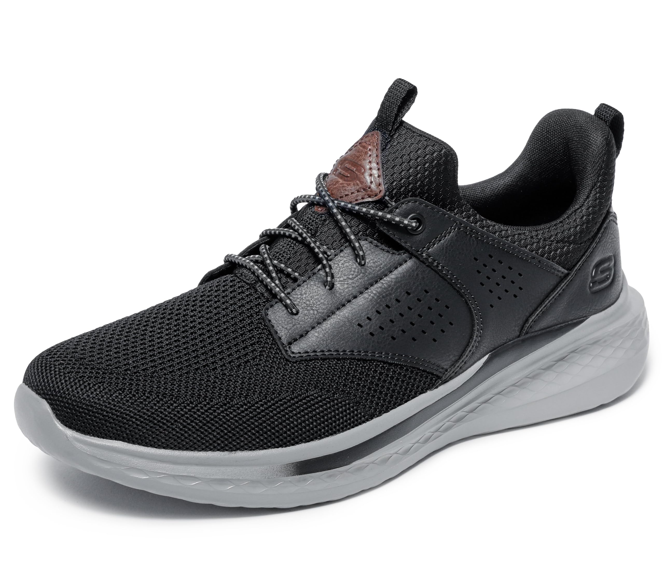Skechers USA Men's Tenis Slade-Breyer, Negro -, 7 X-Wide