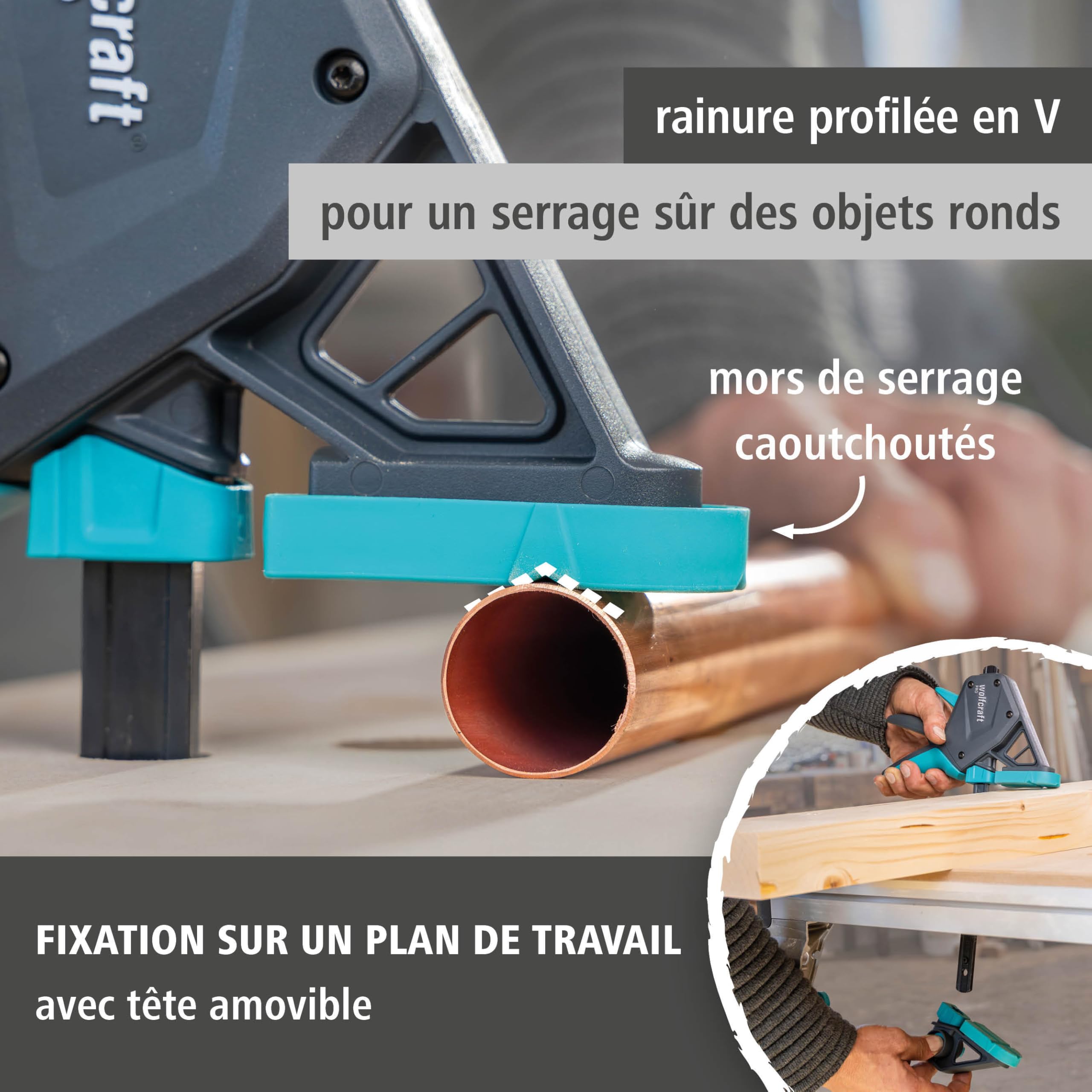 Wolfcraft Kit Serre-joints à une main XL PRO 150 kg 1 060 mm Connecteur 3 pcs